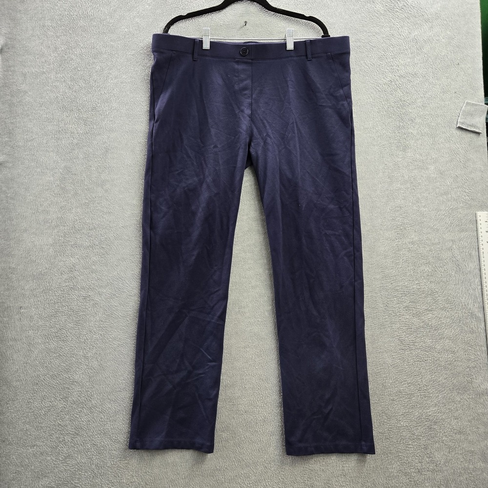 Betabrand Women Pants 2XL PETITE Blue Nylon Rayon Dress Pants 28" Inseam